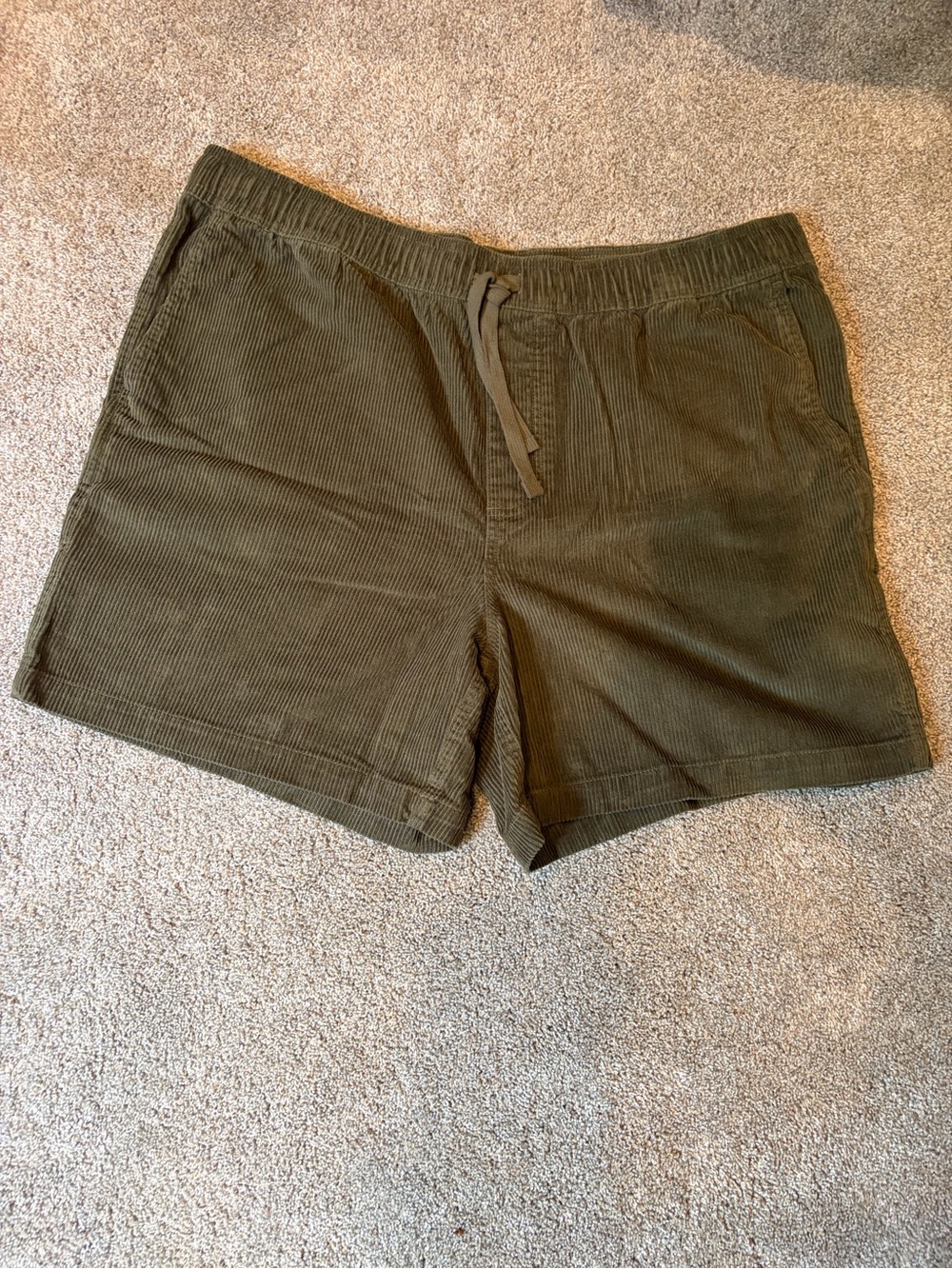 Original Use Men's Olive Corduroy Drawstring Athletic Shorts
